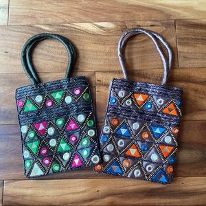 Set of two beaded clutch purses